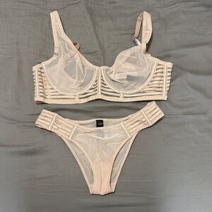 Victoria's Secret Cream Bra and Panty Set